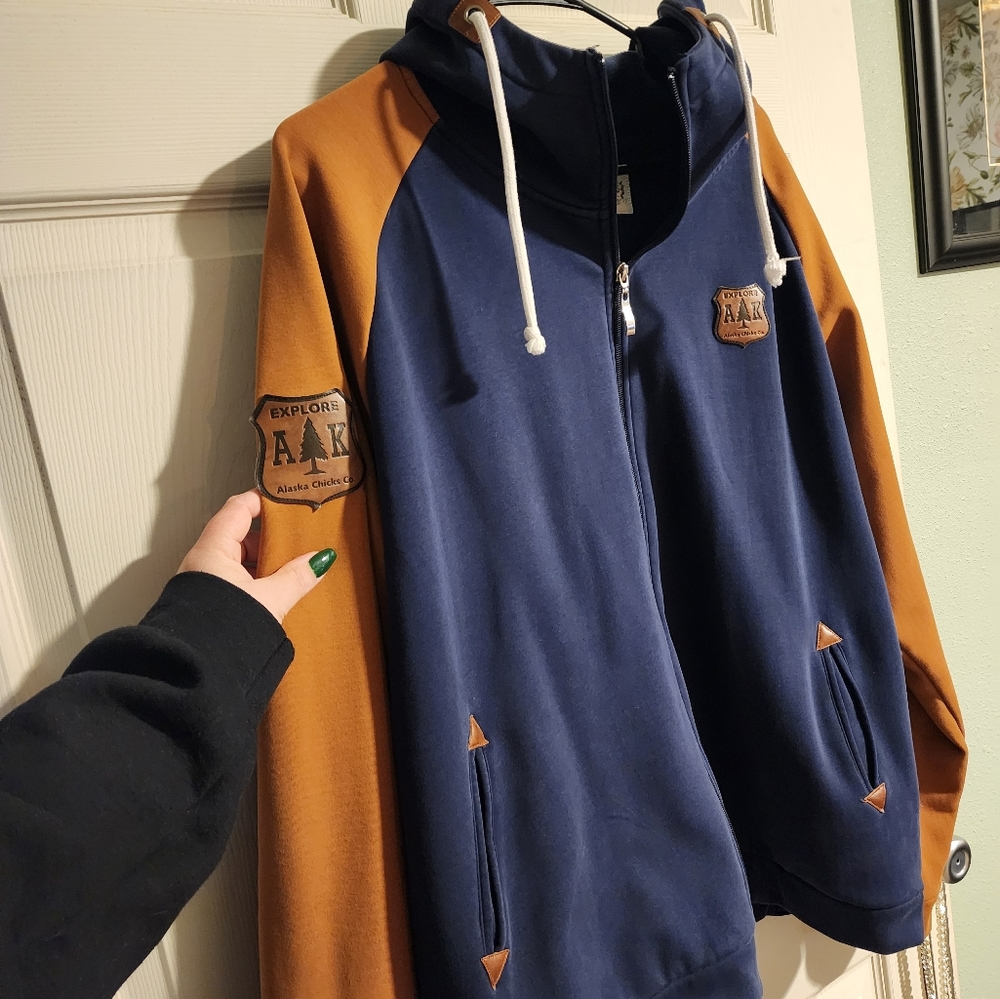 Alaska Chicks high neck zip up hoodie